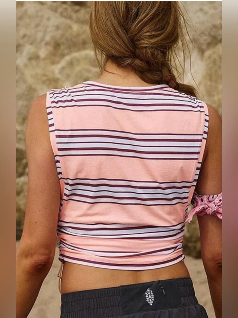 Free People Movement Sport Mode Muscle Tank Striped XS